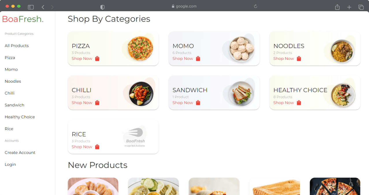 BoaFresh: Restaurant E-Commerce